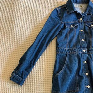Topshop Moto denim long sleeve dress